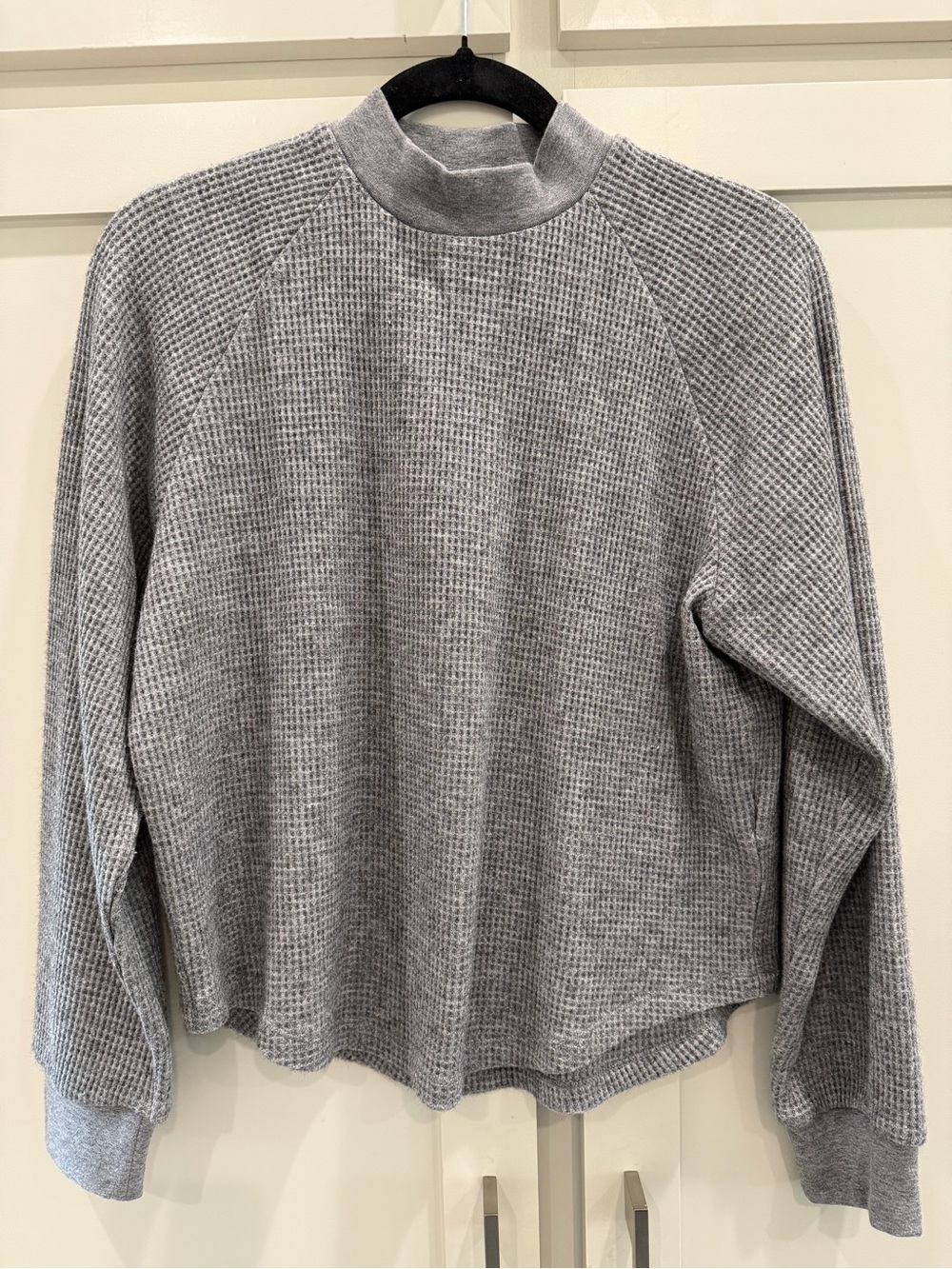 Madewell Gray Waffle Mock Neck Tee